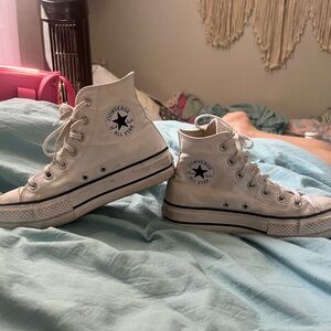 white platform high top converse all stars